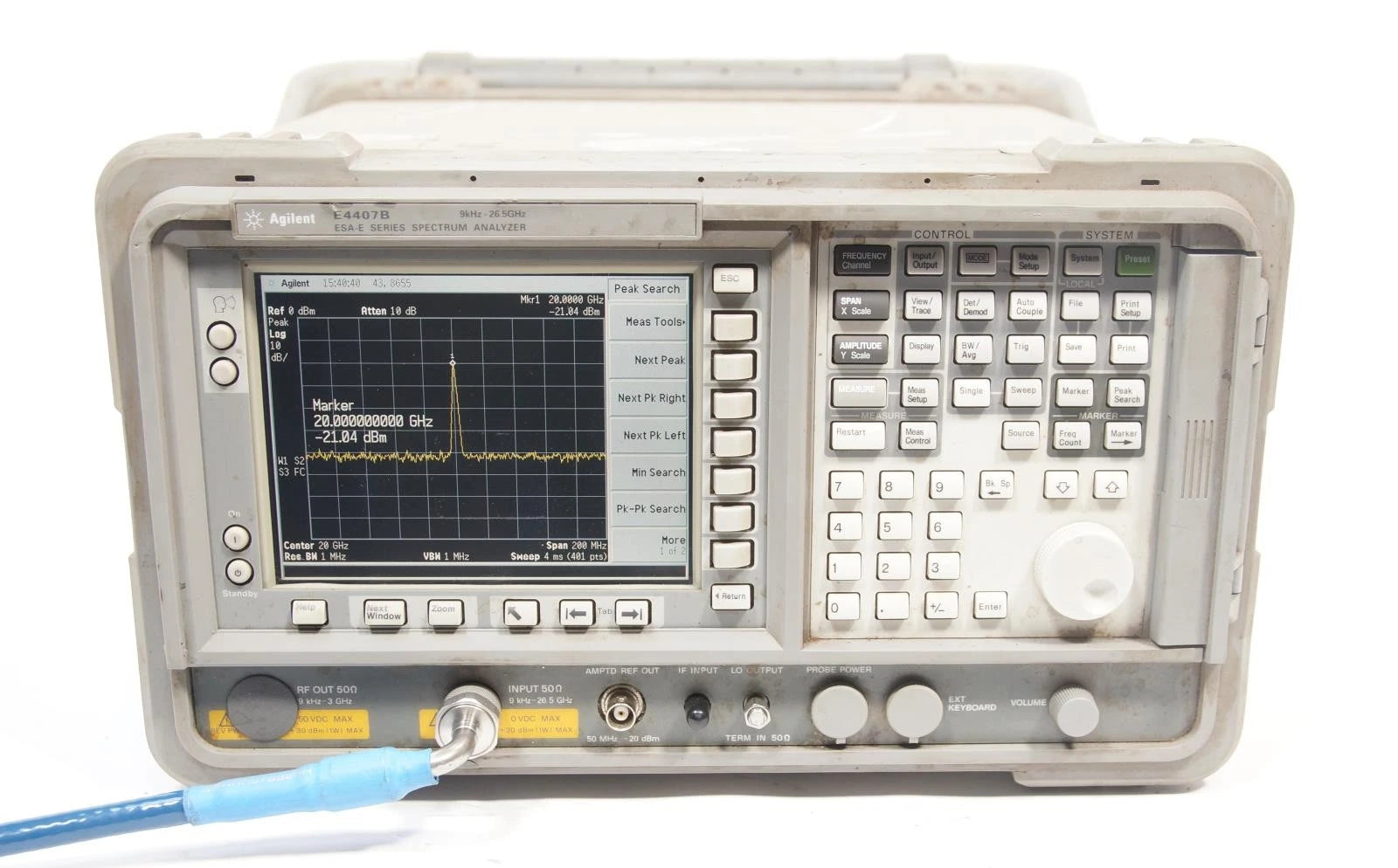 HP Agilent E4407B 9kHz - 26.5GHz Spectrum Analyzer Options AYZ 1DR 1D5 A4H AYX