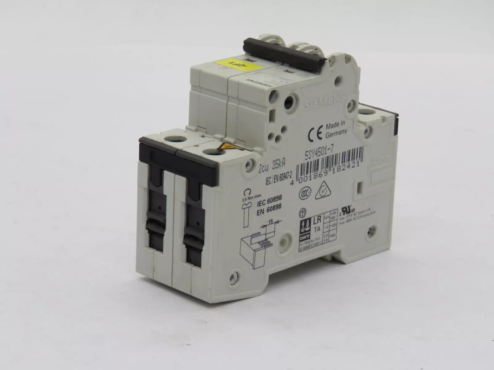 SIEMENS 5SY4501-7 Circuit Breaker Miniature 1 Amp 1+N-Pole 230 VAC 10 kA