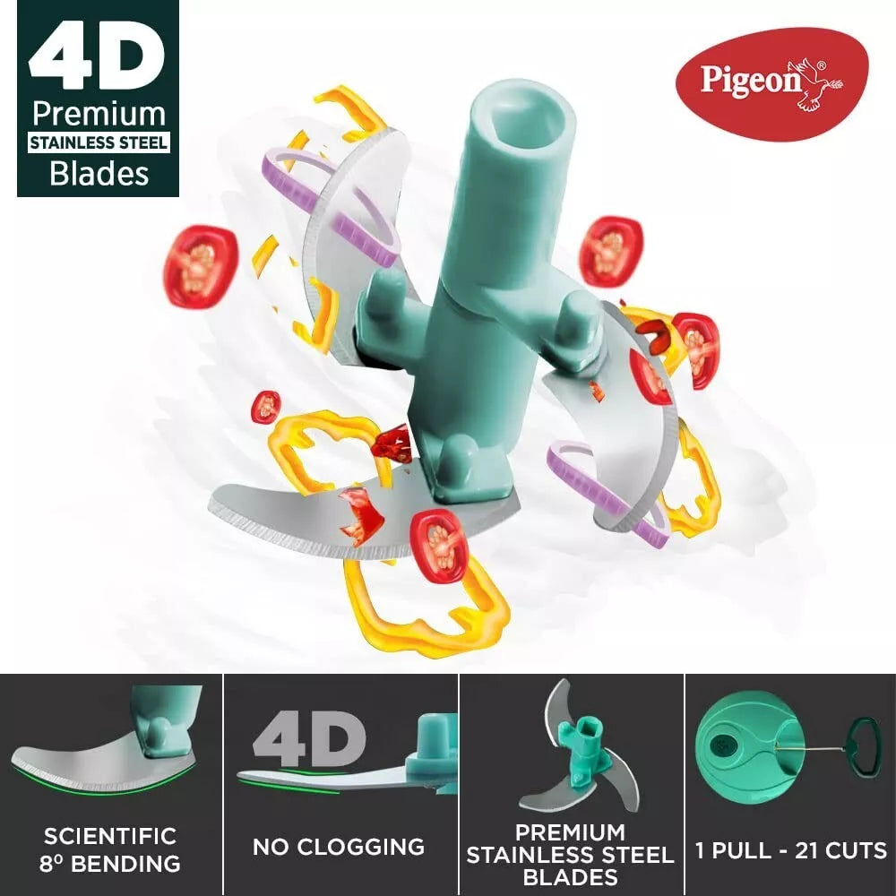 Pigeon Mini Handy Chopper with 3 Blades for Easy Vegetable & Fruit Chopping