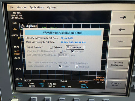 Agilent 86142B Optical Spectrum Analyzer with OPT 4 and 6 Sources