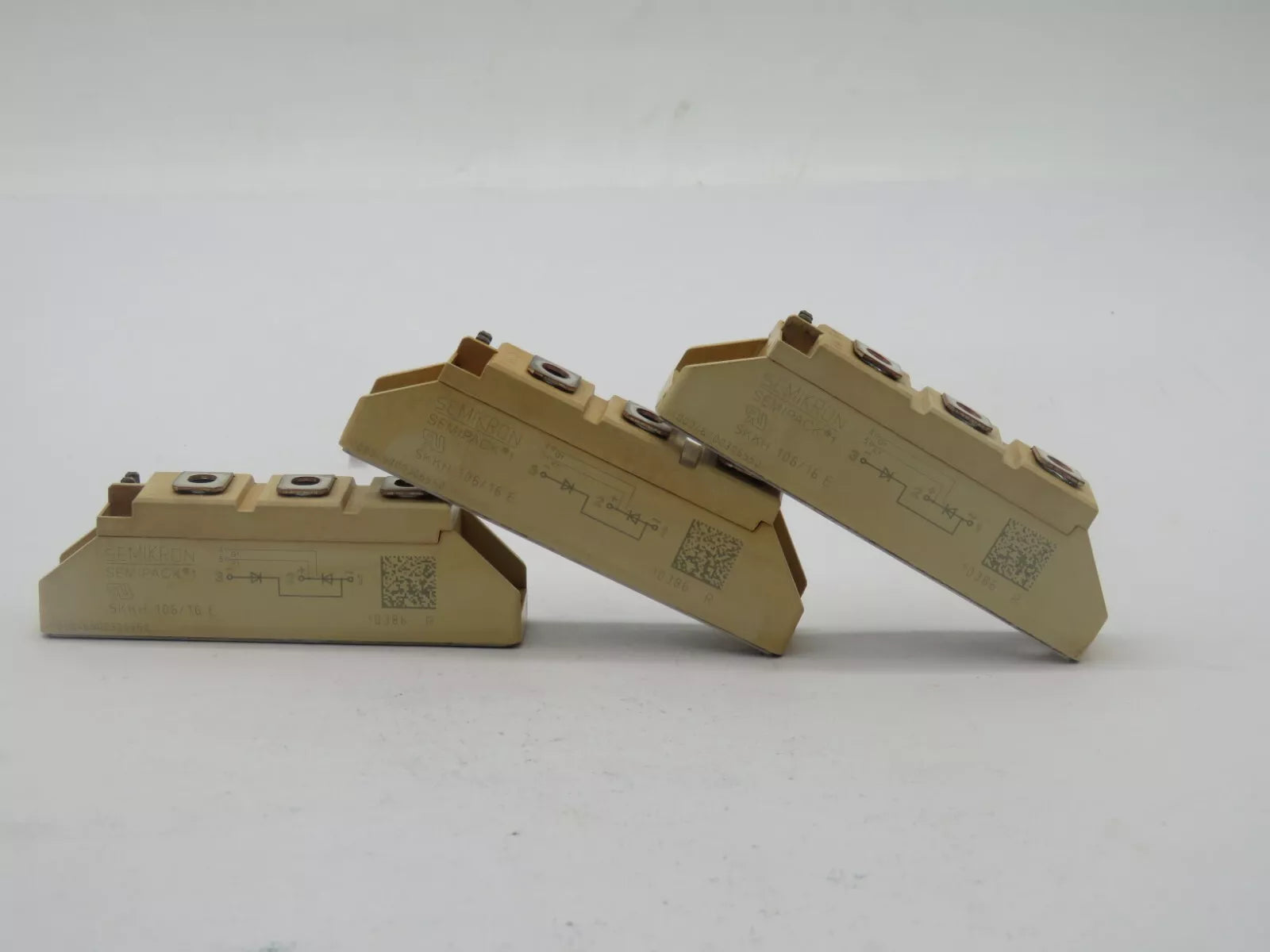 Set of 3 Semikron SKKH106/16E Thyristor Module 106A 1.6KV A 47