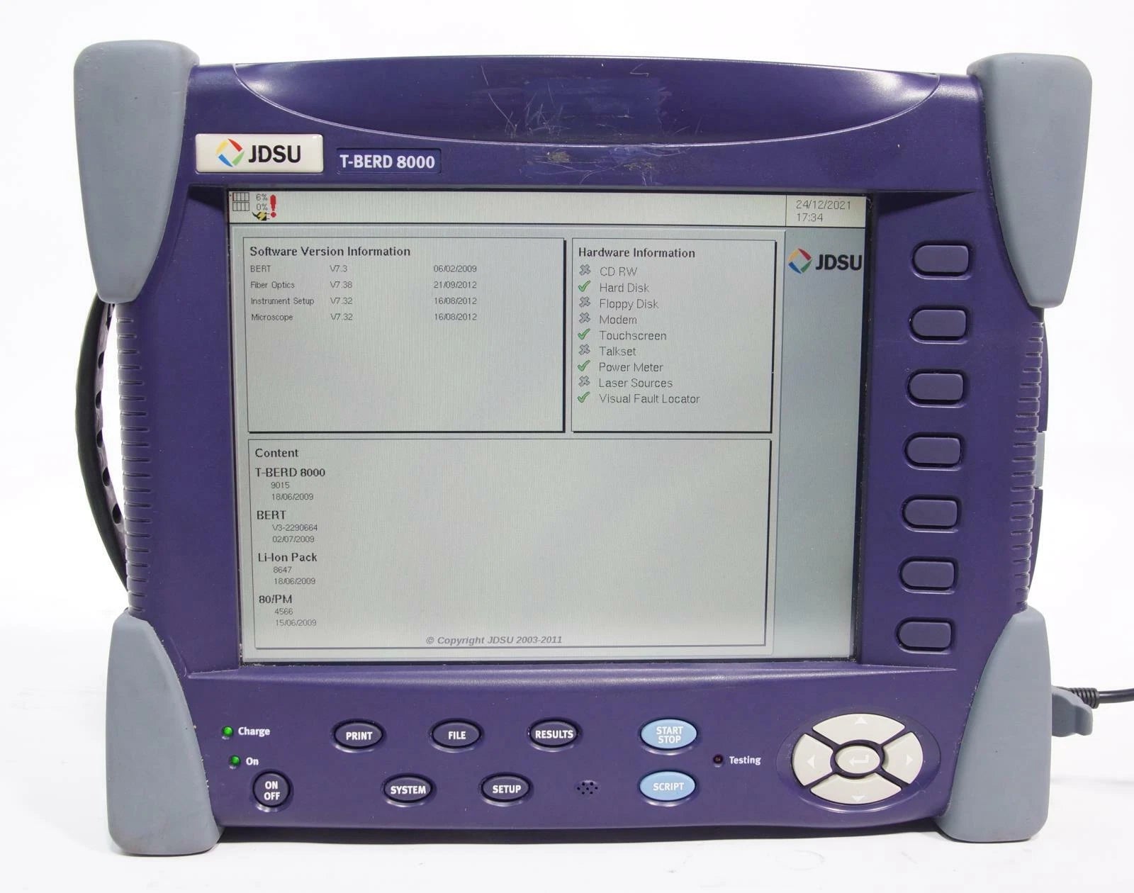 JDSU Acterna T-BERD 8000 Fiber Optic Analyzer with Transport Module V3, 80/PM