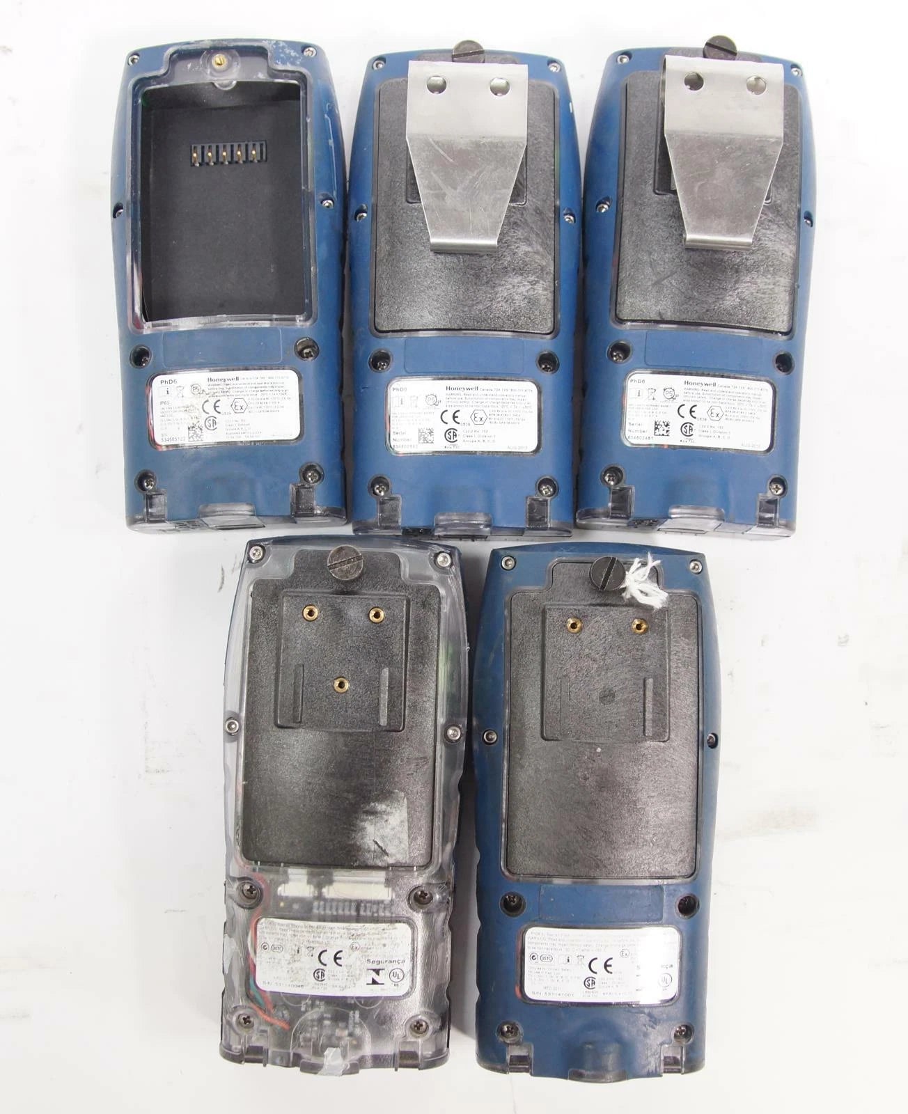 Lot of 5 Honeywell / Sperian PhD6 Safety Biosystems Gas Detectors AS-IS