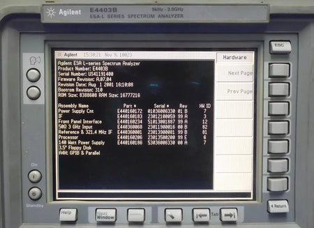 Agilent E4403B Spectrum Analyzer 9 kHz-3.0 GHz