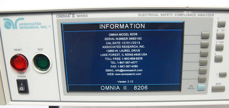 Associated Research OMNIA II Model 8206 Electrical Safety Compliance Analyzer