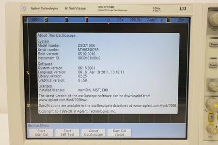 Keysight Agilent DSO7104B 1GHz 4GS/s Oscilloscope