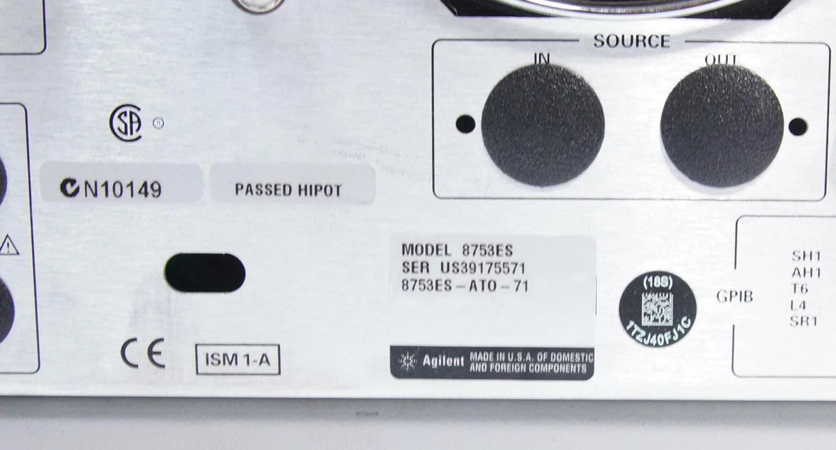 Agilent / Keysight 8753ES S-Parameter Network Analyzer 300kHz to 3GHz OPT 011