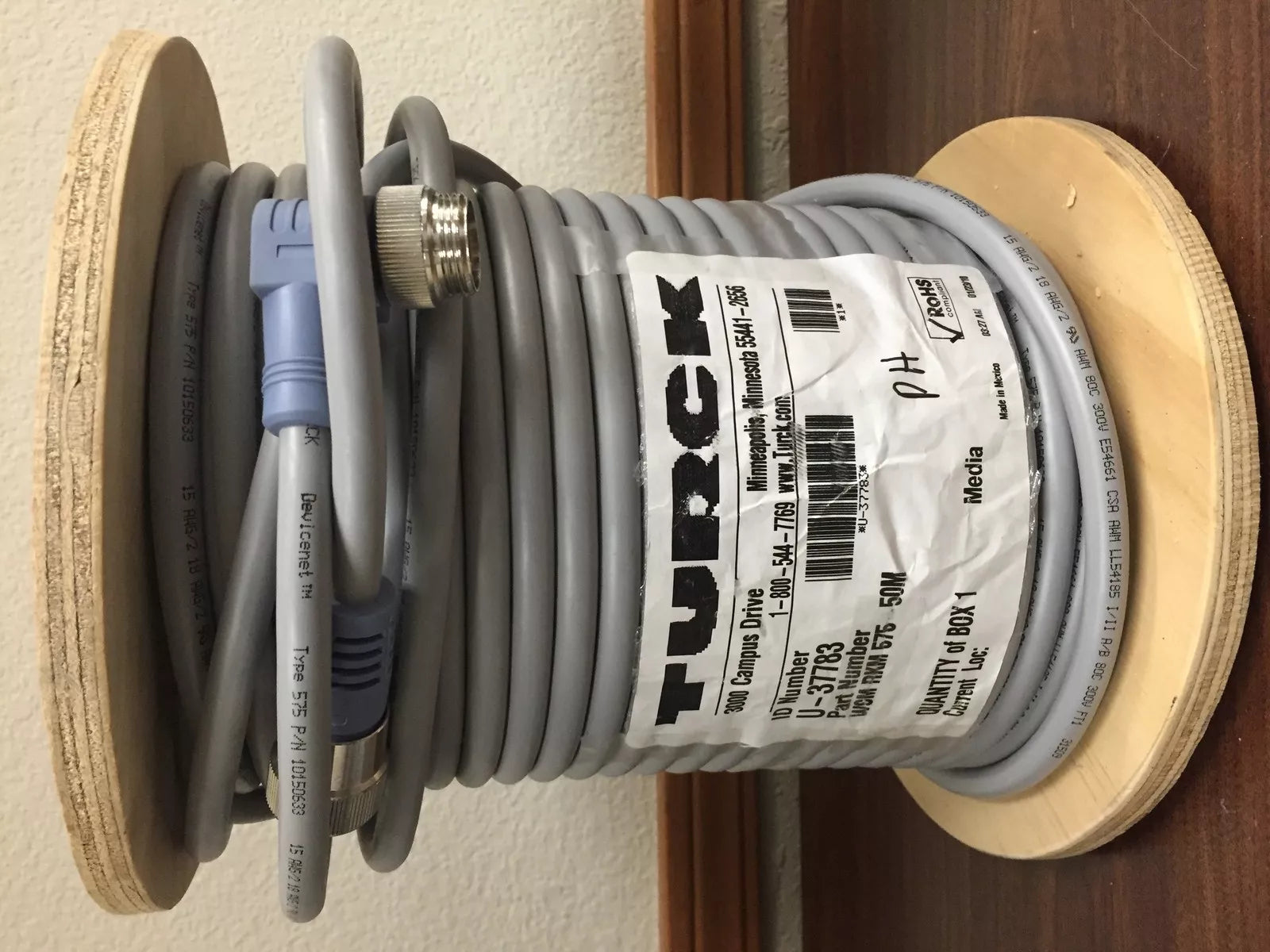 Turck WSM-RKM 575-50M ID U-37783 DeviceNet Cable 50M Spool