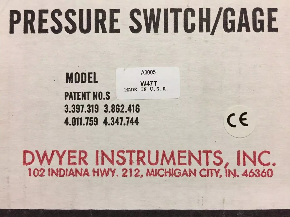Dwyer A3005 Photohelic Pressure Switch/Gage Indicator
