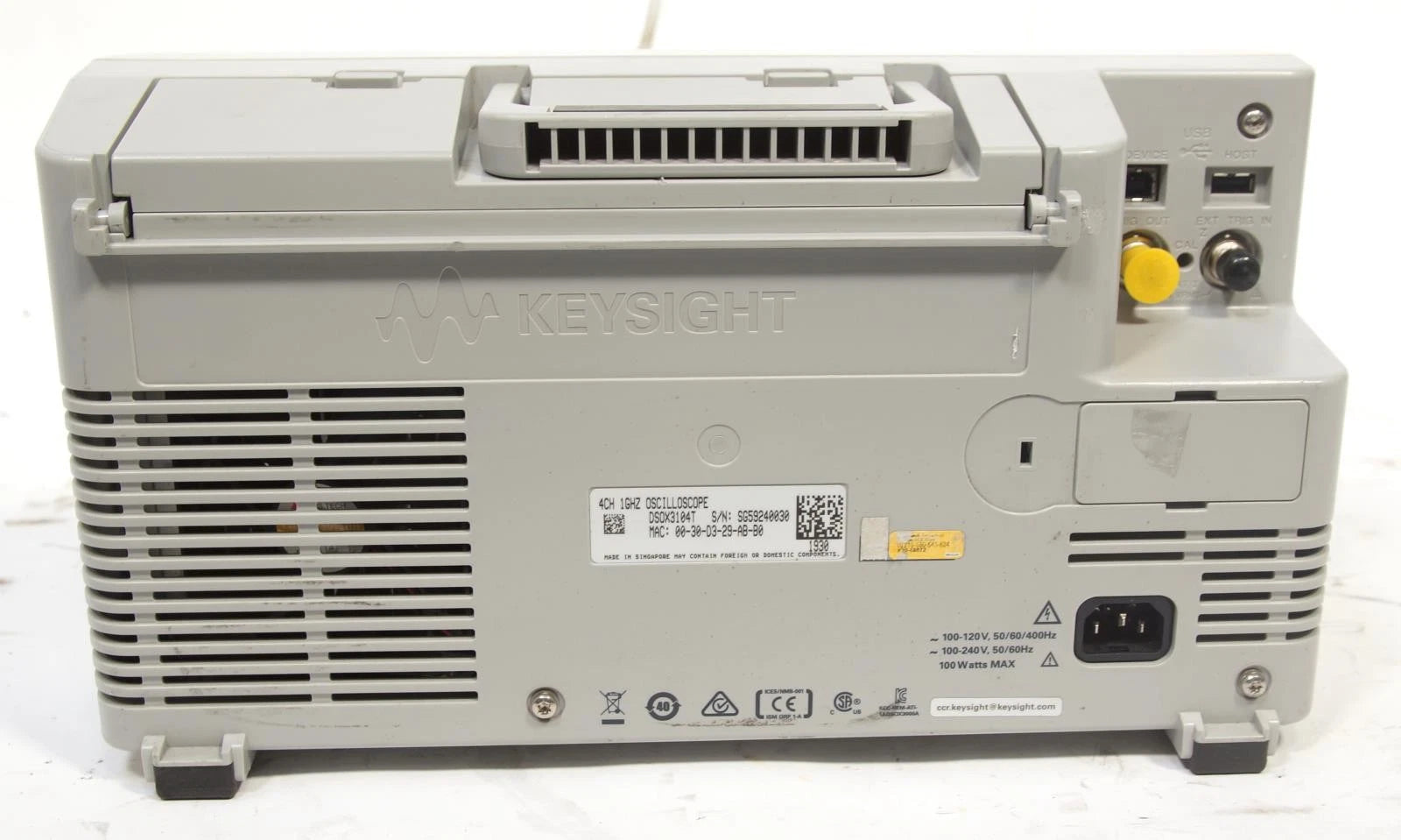 Agilent DSO-X 3104T 4CH 1GHz 5GSa/s InfiniiVision Oscilloscope OPT SGM EDK RML