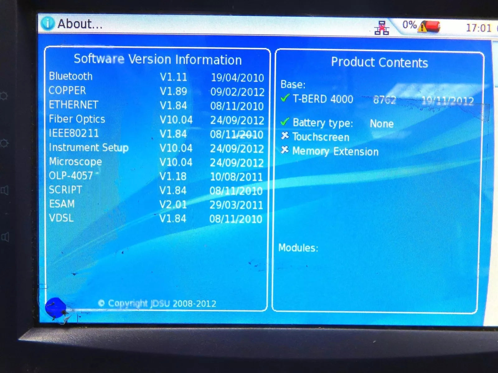 JDSU MTS T-BERD 4000 Fiber OTDR for Efficient Optical Network Testing