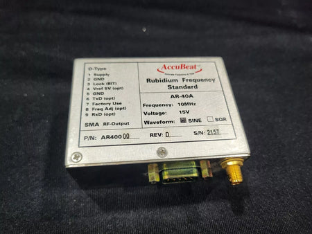 Accubeat AR-40A Rubidium Frequency Standard 10MHz / 15V Untested (2157)