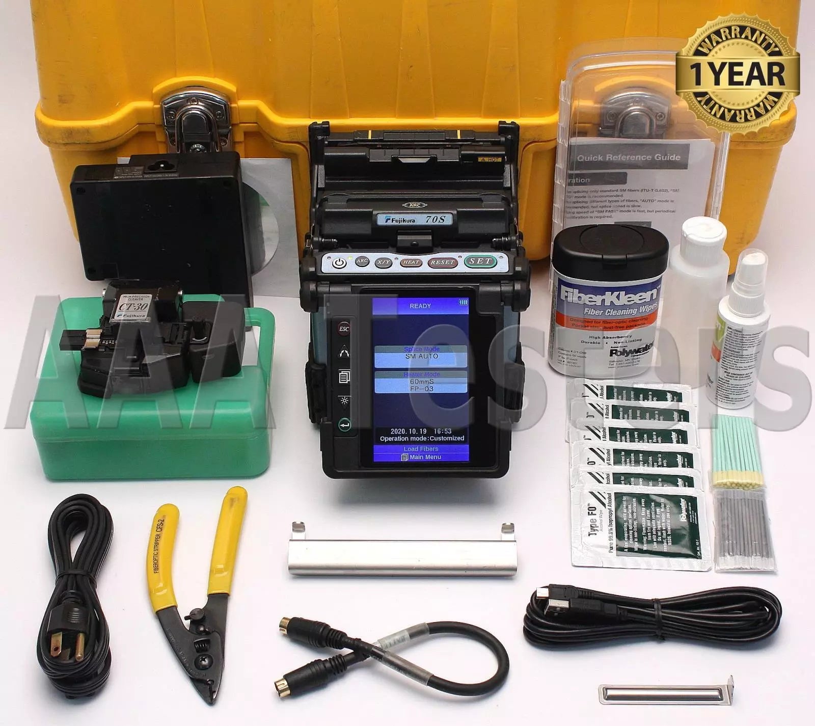Fujikura 70S SM MM Core Alignment Fiber Fusion Splicer w/ CT-30 Cleaver FSM-70S - XG eqpt