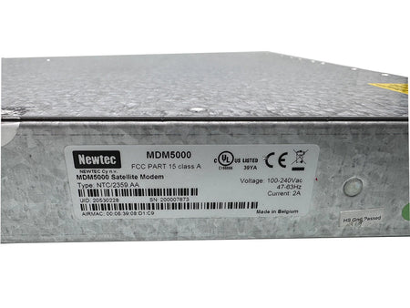 Newtec MDM5000 Satellite Modem Software Version 4.6.5.12
