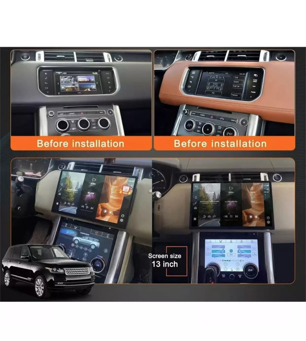 Android Touch Screen Car Radio Stereo for 2014-2017 Land Rover Range Rover Sport 13