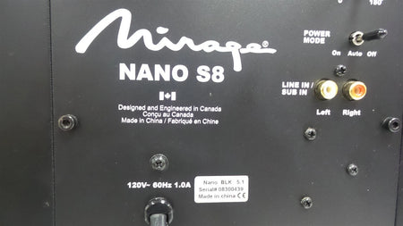 Mirage Nano S8 Subwoofer Bass Powered Sub 8" - Free shipping