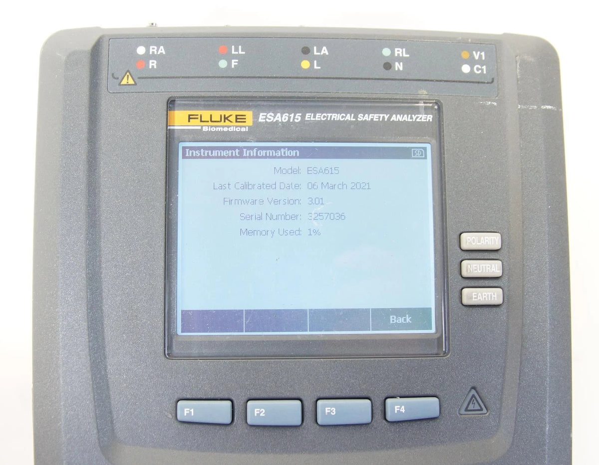 Fluke Biomedical ESA615 ECG Simulator / Electrical Safety Analyzer 115V