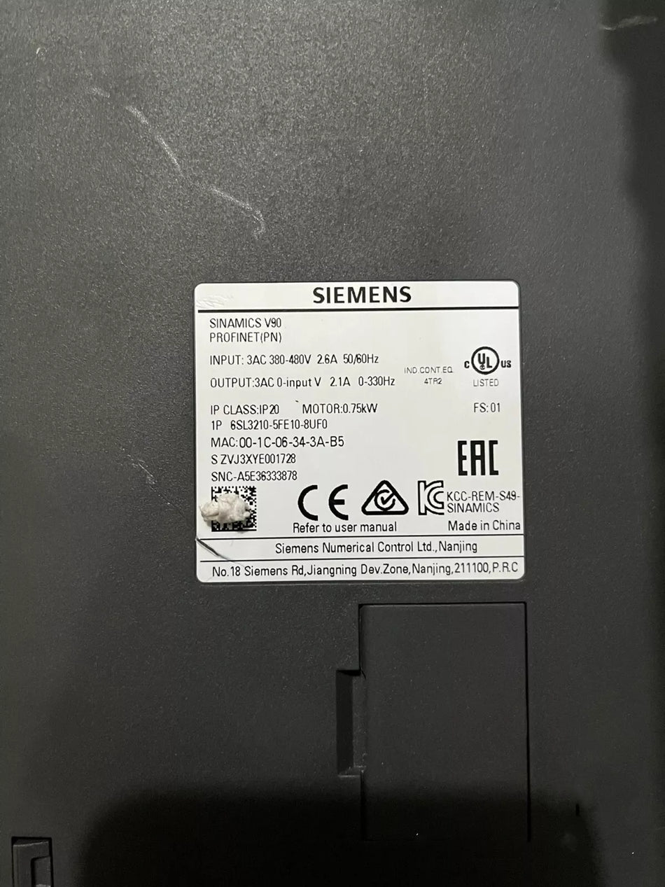 1 PC USED TEST OK Driver 6SL3210-5FE10-8UF0 By DHL OR FedEx#B1202 CL