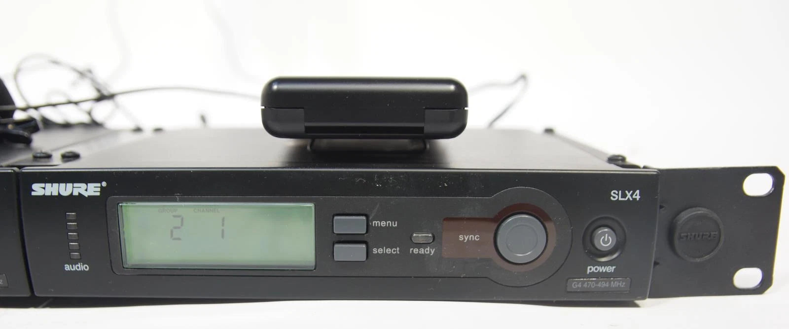Dual Shure SLX4 Receiver & SLX1 Wireless Lavalier Microphone Systems