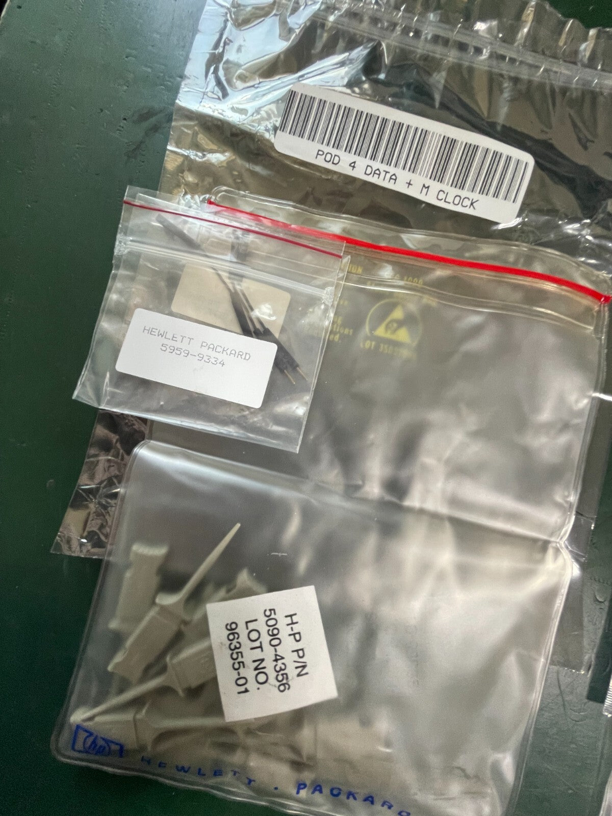 HP Agilent 5090-4356 IC Clips + 5959-9334 G leads FOR HP 1670G Logic Analyzer - XG eqpt