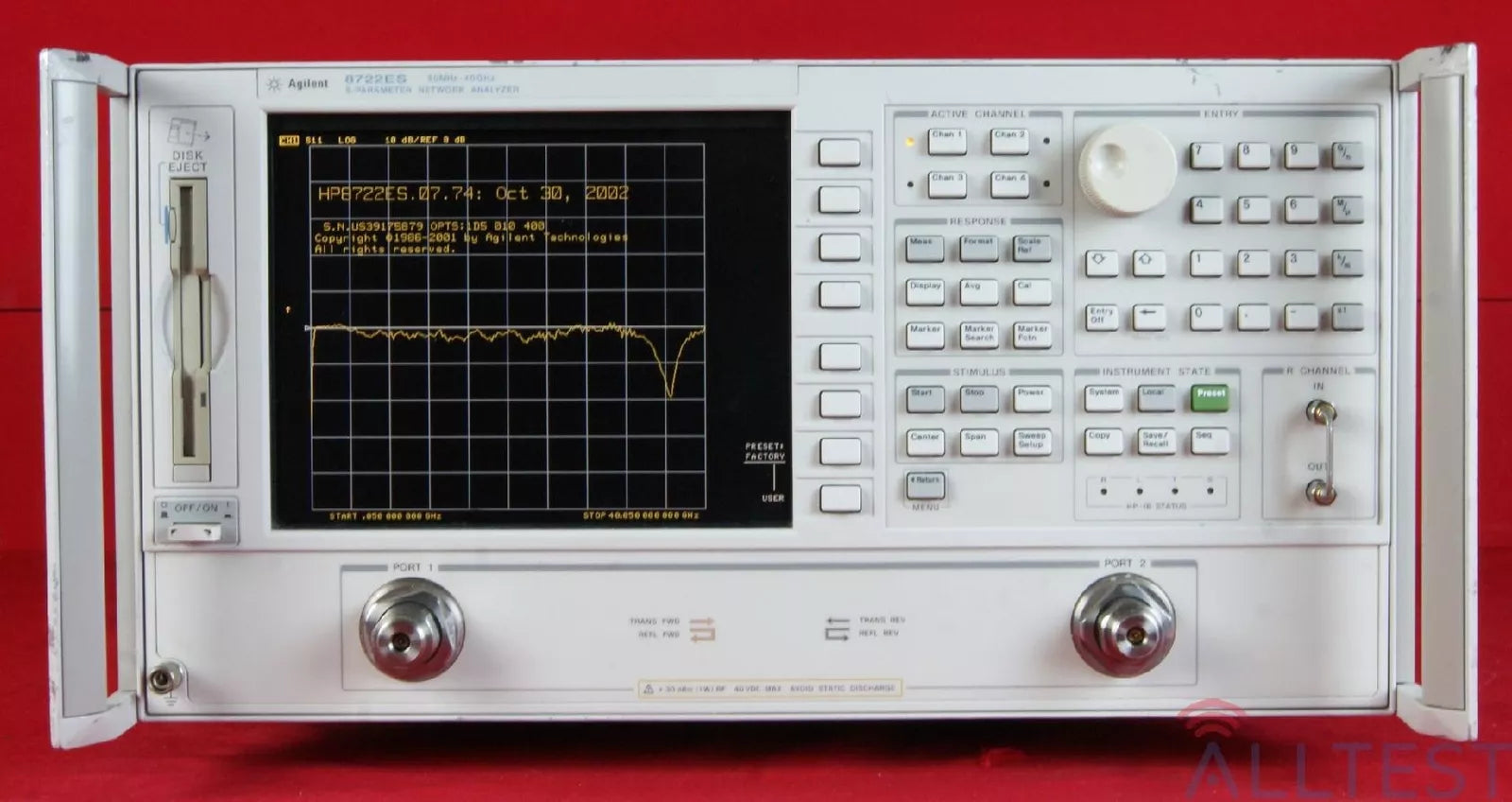 Agilent 8722ES /010-400-1D5 Vector Network Analyzer up to 40GHz