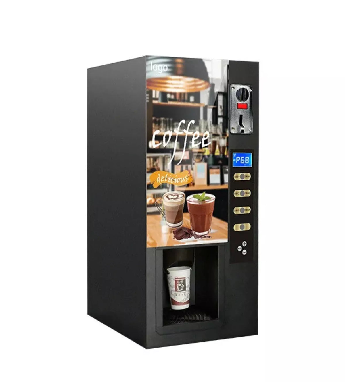 Automatic Tea Coffee Commercial Instant Coffee Machine Coin Operated