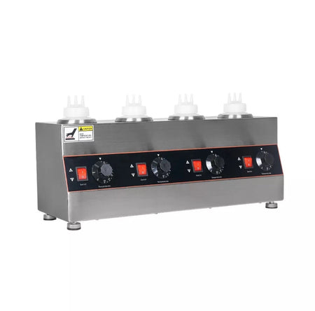 Commercial 4 Bottles Electric Sauce Warmer Machine Hot Chocolate Warming 640W L