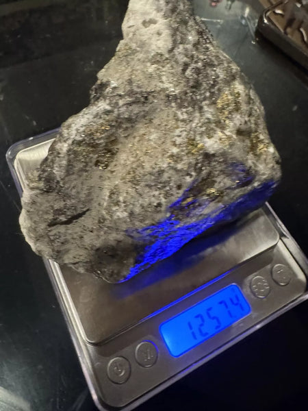 Natural Black Rock with Gold Weighs 2+ Pounds