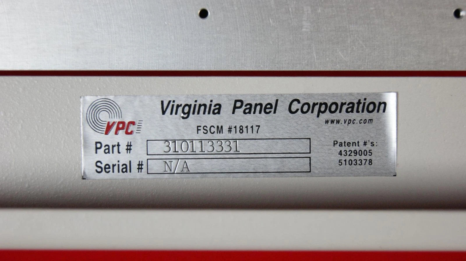 Virginia Panel 310120102 2005 Receiver G18 18 Module with Flush Hangers