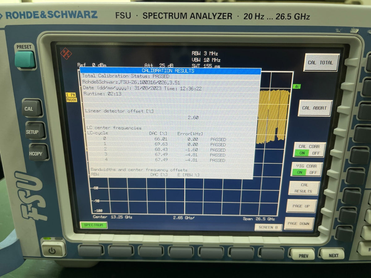 Rohde & Schwarz FSU26 20 Hz - 26.5 GHz Spectrum Analyzer w/ Opt. K72/K73 _0316 - XG eqpt