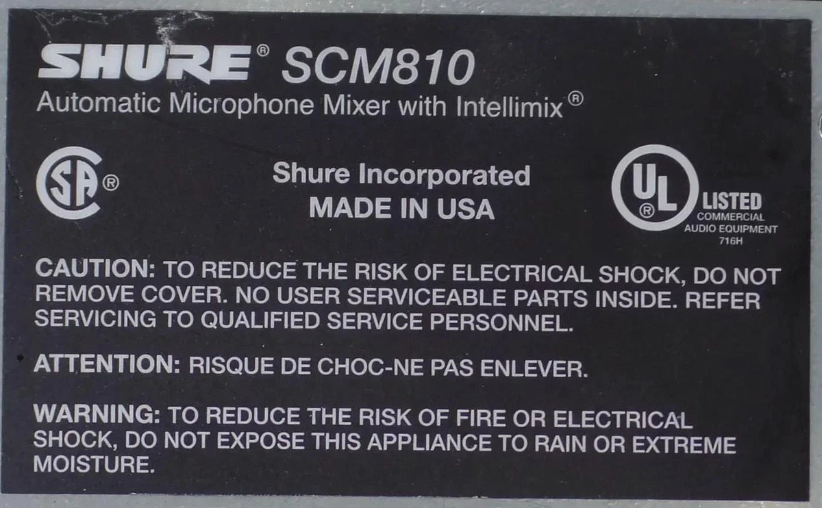 Shure SCM810 8-Channel Microphone Mixer - Free Shipping