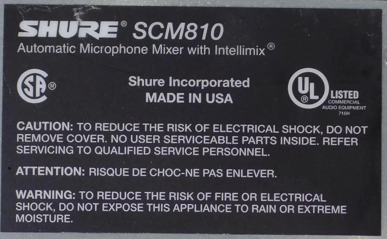 Shure SCM810 8-Channel Microphone Mixer - Free Shipping