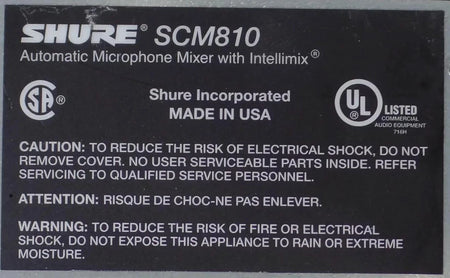 Shure SCM810 8-Channel Microphone Mixer - Free Shipping
