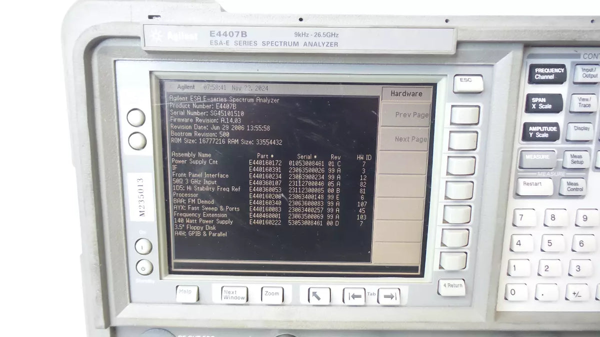 Agilent E4407B ESA-E Series Spectrum Analyzer 9 kHz to 26.5 GHz