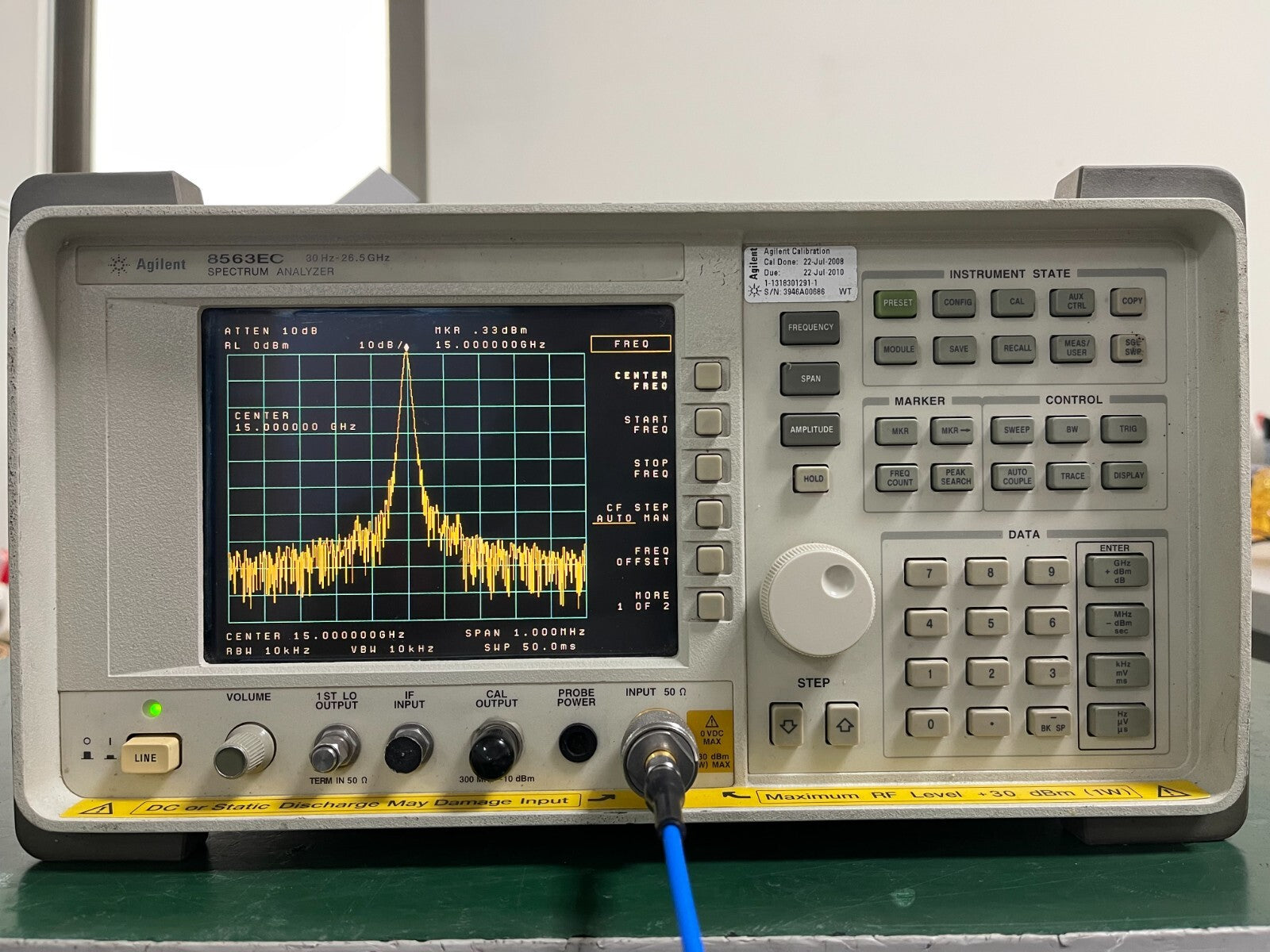 Agilent 8563EC 30Hz - 26.5GHz Spectrum Analyzer w/ opt. 006, 007  -0686