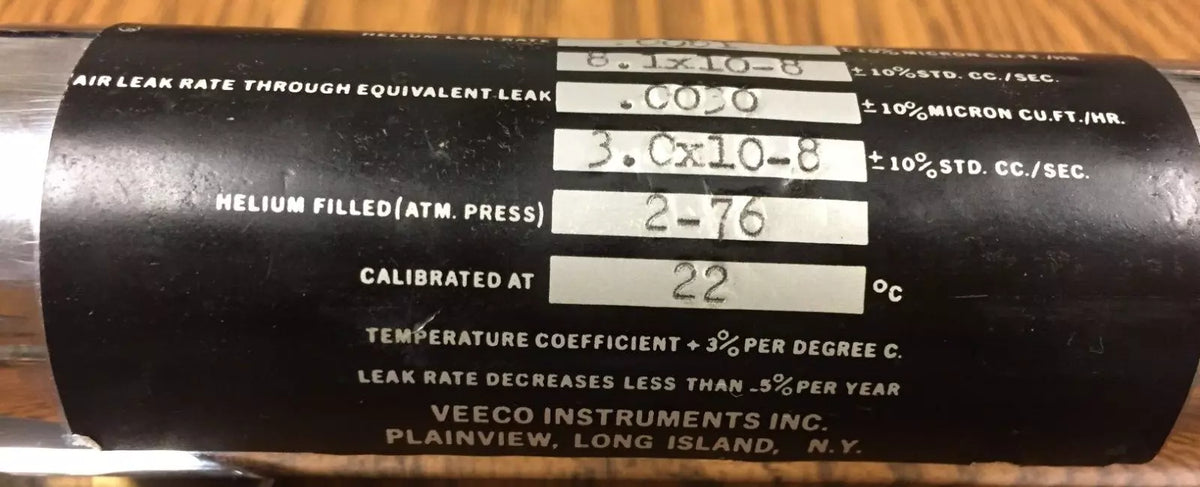 Veeco SC-4 Sensitivity Calibrator for Helium Mass Spectrometer Leak Detector