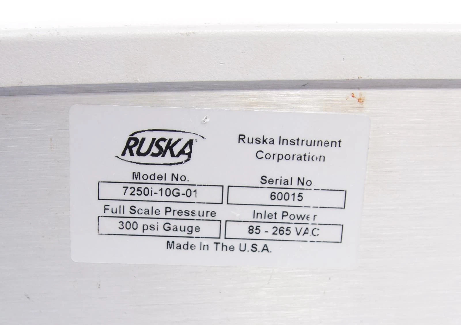 Fluke / Ruska 7250i 300psi Pressure Controller Calibrator 7250i-10G-01