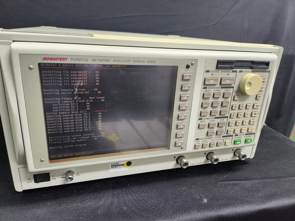 Advantest R3767CG Network Analyzer 300 kHz - 8 GHz With Option 11 As-Is