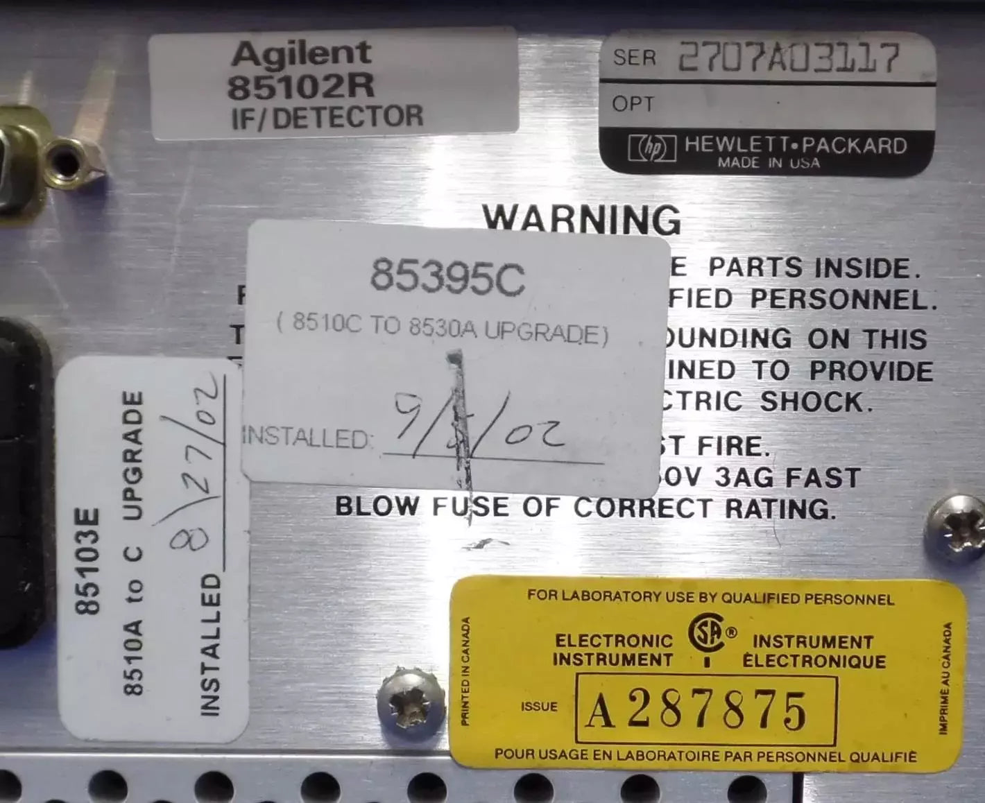 HP 8530A Microwave Receiver for Precision Signal Reception