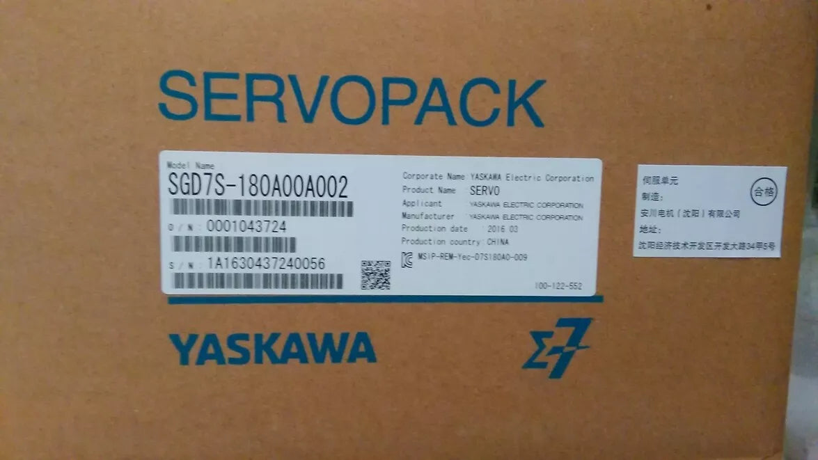 New YASKAWA SGD7S-180A00A002 Servo Motor SGD7S180A00A002