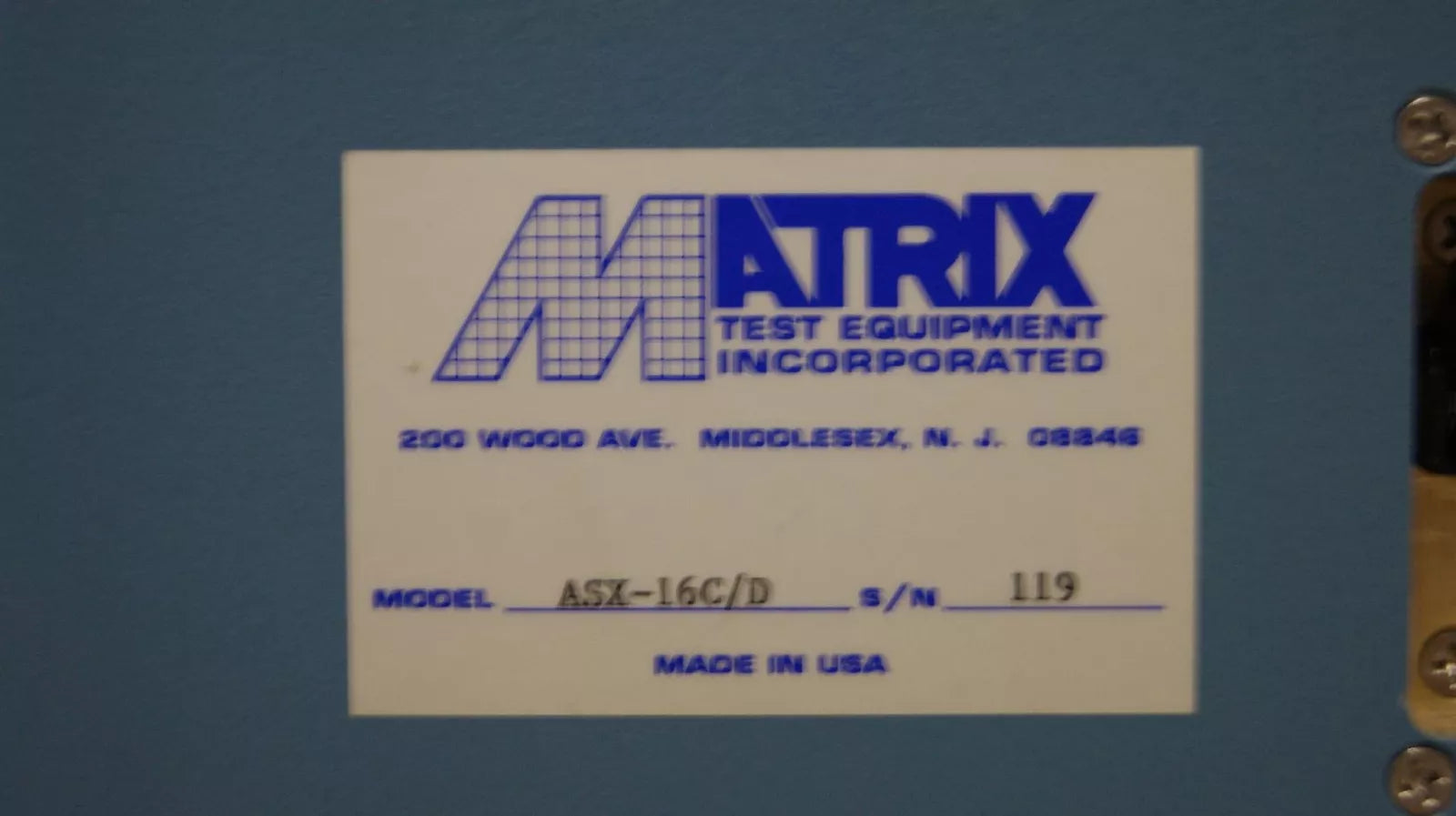Matrix Test Equipment ASX-16C/D 119 Multiple Frequency Signal Generator