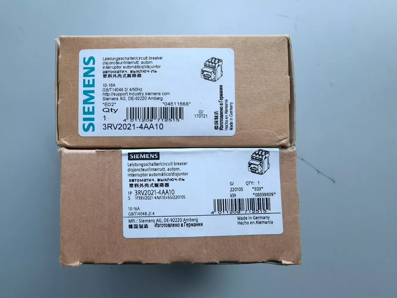 SIEMENS 3RV2021-4AA10 Circuit Breaker In Box