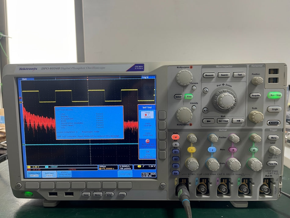 Tektronix DPO4034B Digital Phosphor Oscilloscope 350MHz, 4Ch, 2.5GS/s , SPC PASS - XG eqpt