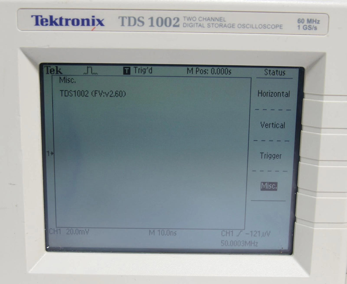 Tektronix TDS 1002 2CH 60MHz 1GS/s Digital Storage Oscilloscope