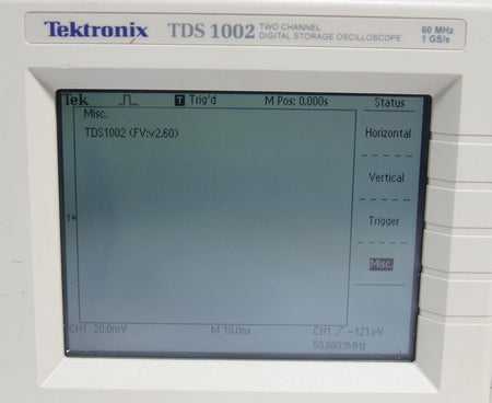 Tektronix TDS 1002 2CH 60MHz 1GS/s Digital Storage Oscilloscope