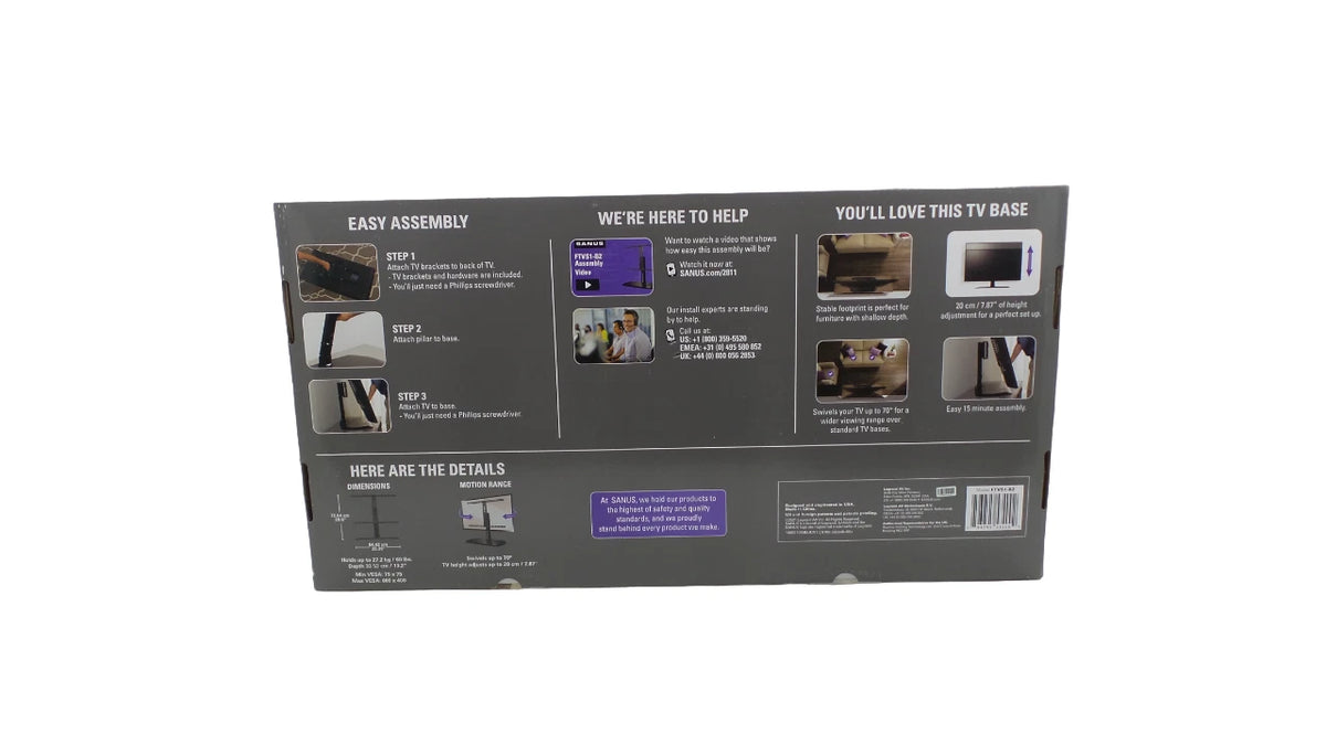 SANUS FTVS1-B2 SWIVEL TV BASE - Free Shipping