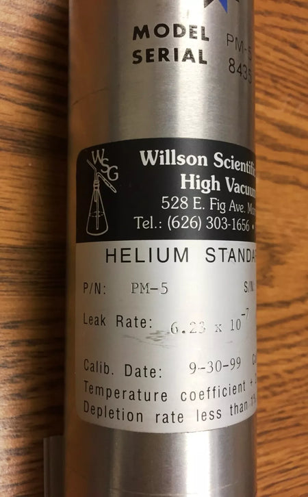 Wilson Scientific PM-5 Helium Leak Standard 6.23 x 10⁻7 Leak Rate