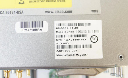 Cisco ASR-903 Router Chassis 903 Series w/ 2x A900-IMA8Z / 2x A900-RSP3C-400-S