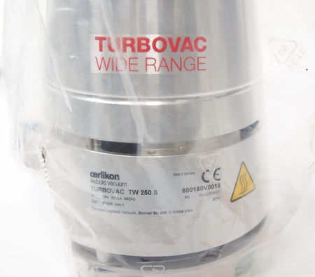 Aerlikon Leybold Turbovac TW 250 S Turbo Vacuum Pump with TD 400 Turbo Drive