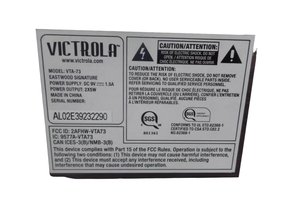 VICTROLA EASTWOOD SIGNATURE RECORD PLAYER | VTA-73-ESP -Free Shipping